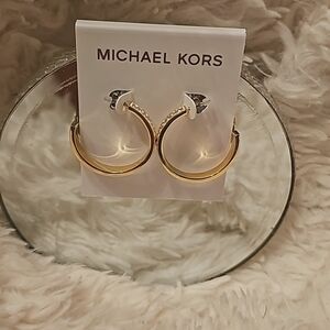 Michael Kors gold/white colored hoops.New with tag!